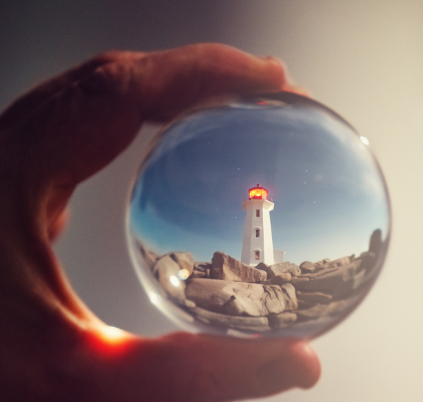 glass globe with lighthouse